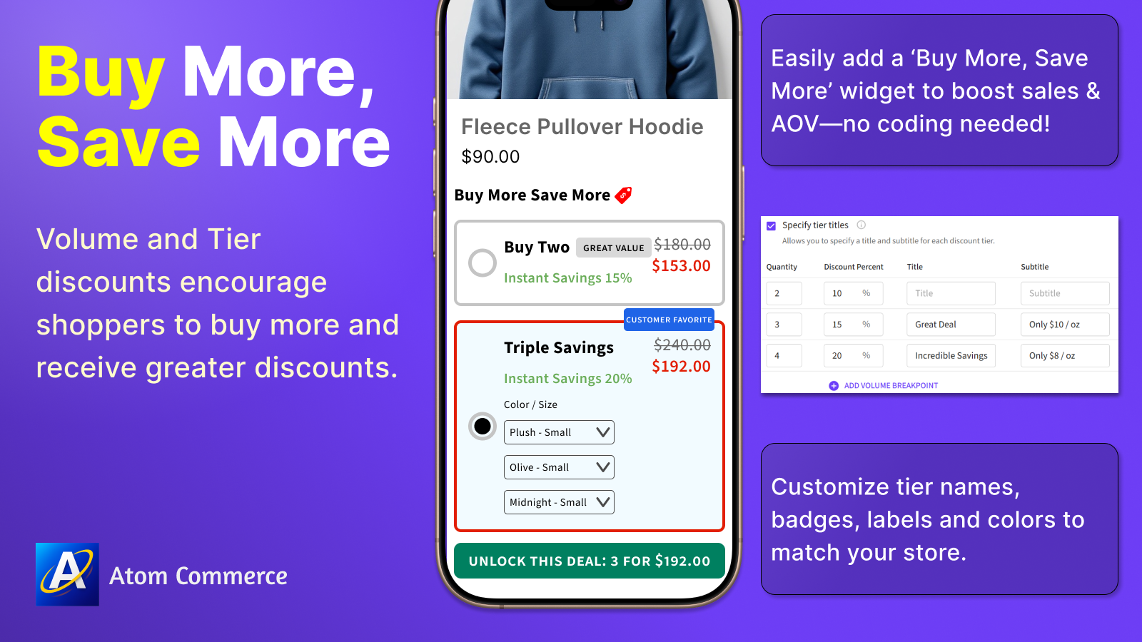 Effortless Bulk Discounts: Unlock More Value from Shopify with Atom Commerce